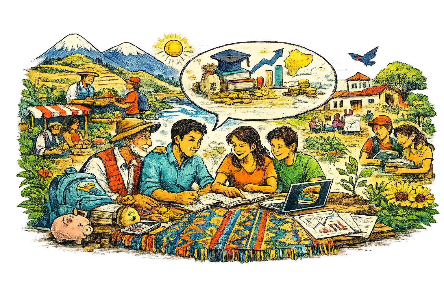 Ilustración sobre educación popular y solidaria