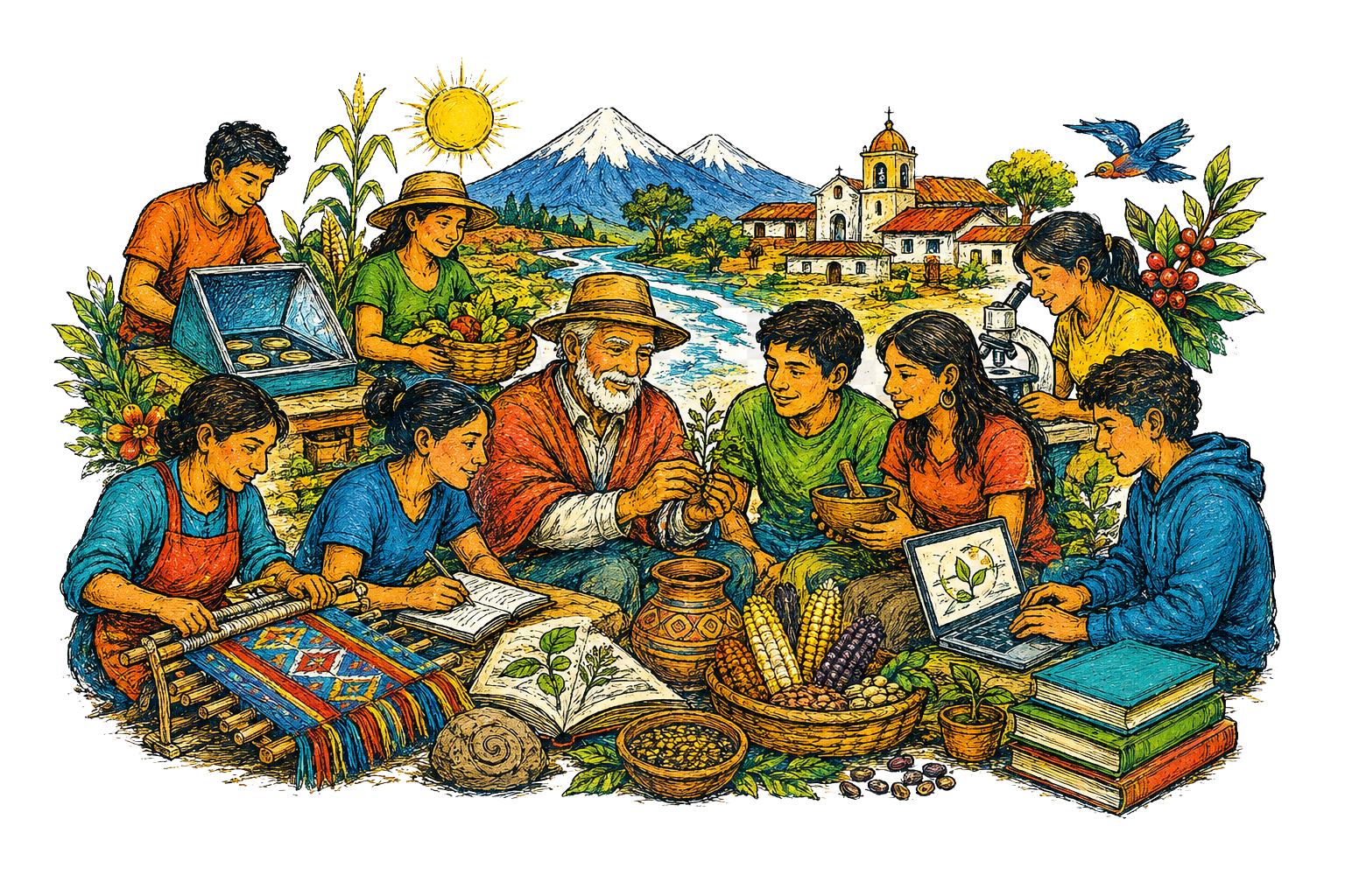 Ilustración sobre saberes ancestrales